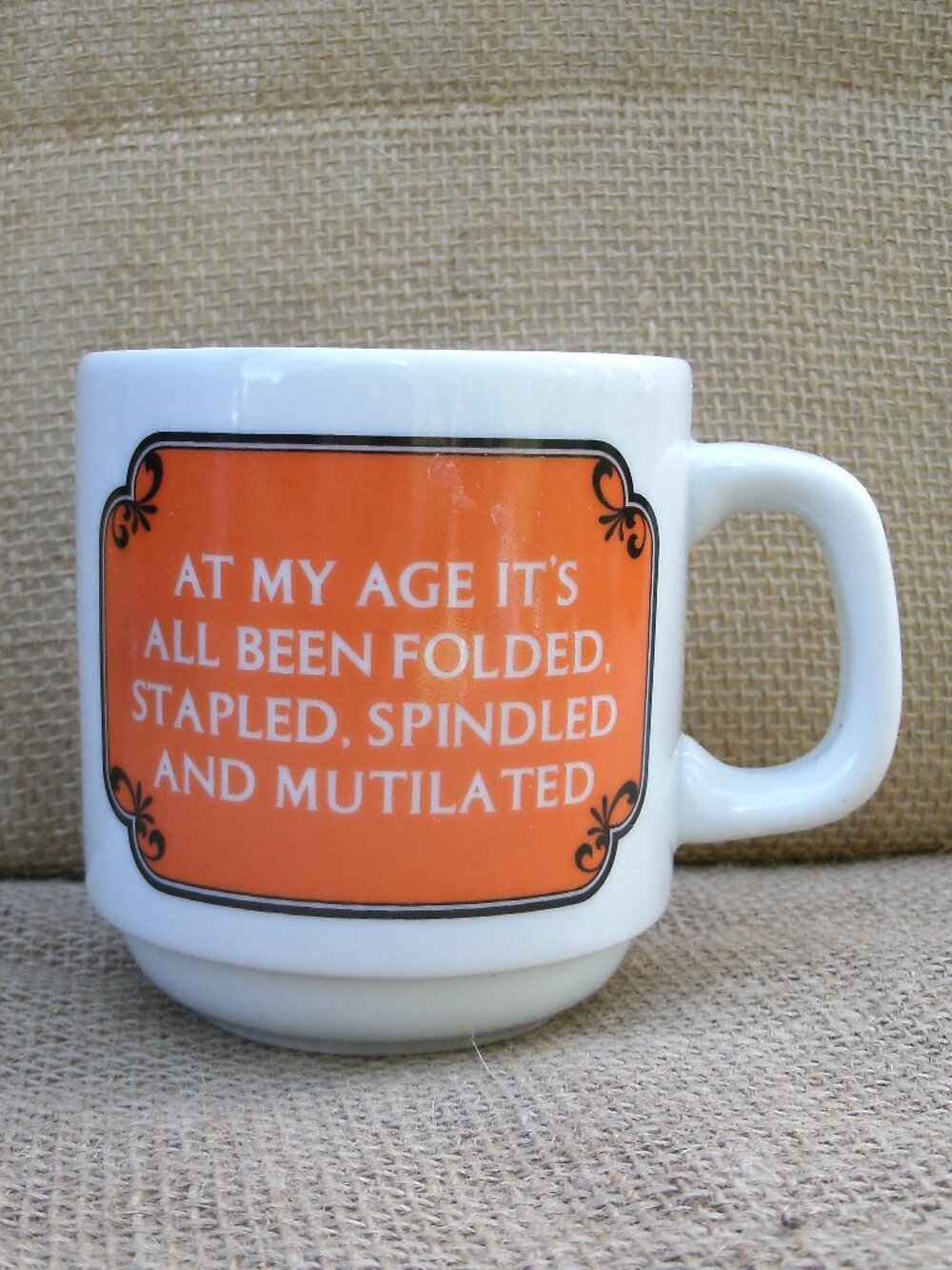 Vintage Funny Age Saying Papel Porcelain Mug